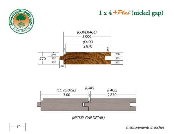 1 x 4 +Plus® Teak Wood T&G Nickel Gap Fashion