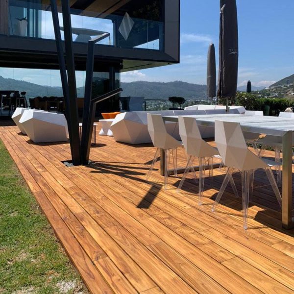 1 x 4 Teak - Plantation Wood One Sided Pre-Grooved Decking (Select Grade) For Sale