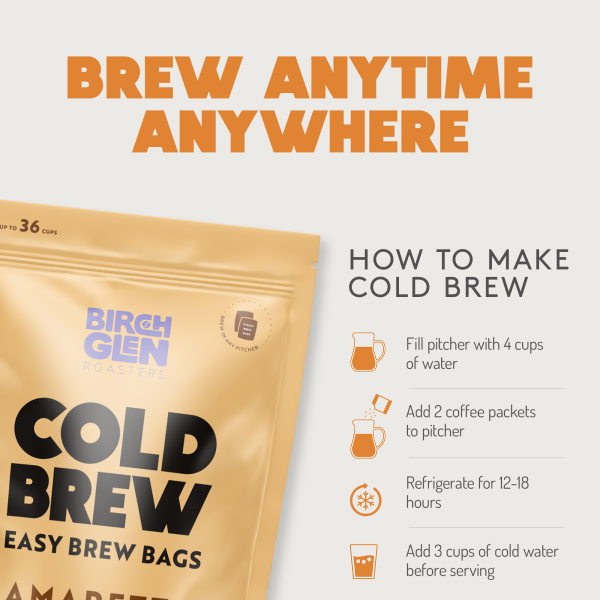 Birch Glen Cold Brew Coffee Pitcher Packs -  12 Bags - Irish Cream Supply - Image 5