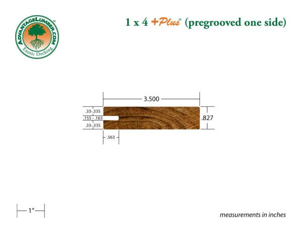 1 x 4 +Plus® Teak One Sided Pre-Grooved Decking (21mm x 4) (Premium Grade) For Discount - Image 2