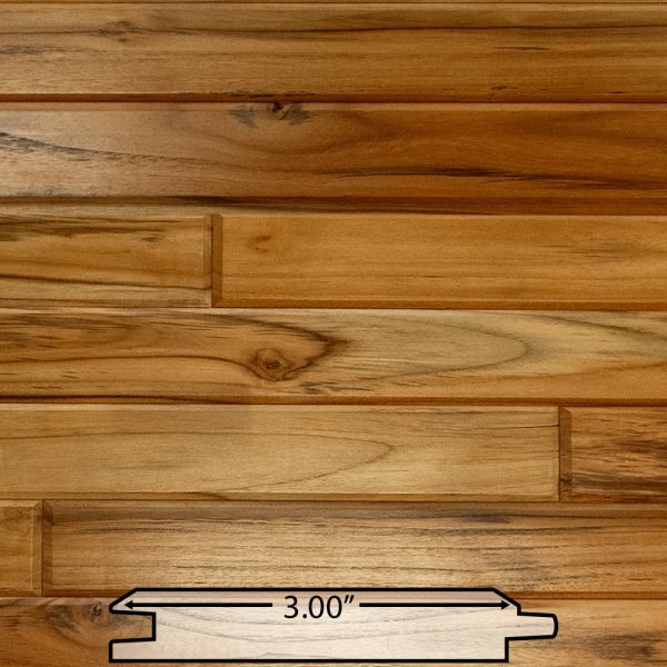 1x4 Plantation Teak End-Matched V-Groove Prefinished, Character Grade For Sale - Image 3