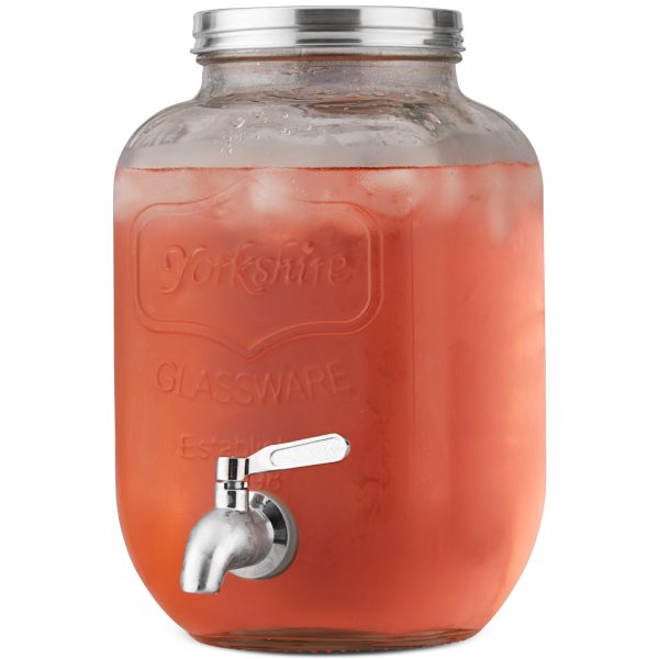1 Gallon Glass Beverage Dispenser with Stand - Yorkshire Online Sale - Image 5
