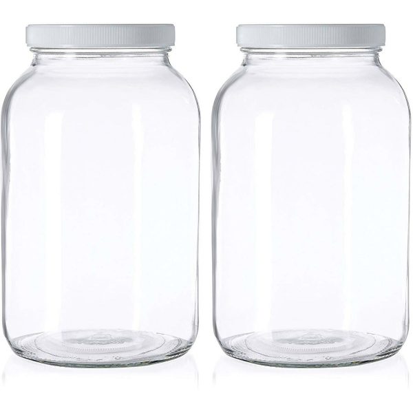 1 Gallon Glass Large Mason Jar - Plastic Lids Online Hot Sale