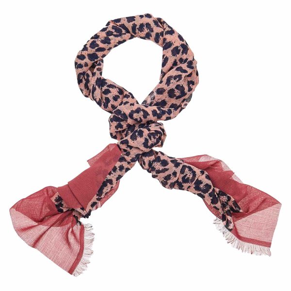 Leopord Patterned Hijab - Pink Lace Sale